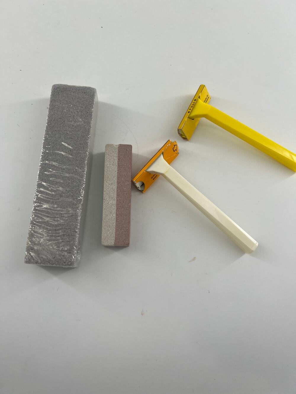 Vintage BIC Shavers 90s Mens Orange Yellow White Sensitive Skin Pumice Stones